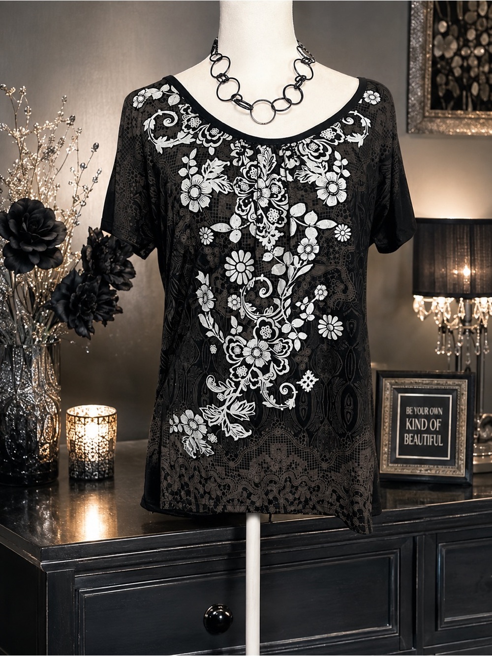Skinny Minnie Black Short-Sleeve Top